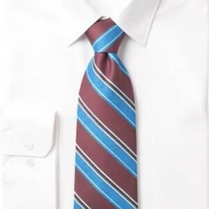 Dockers Repp Necktie Men's Red Blue Woven Striped 3.5 inch Standard Width 56 L